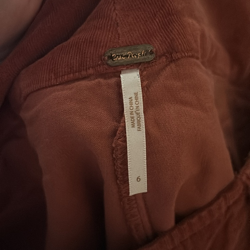Free People Rust Red Corduroy Pleated Mini Skirt - Picture 8 of 9